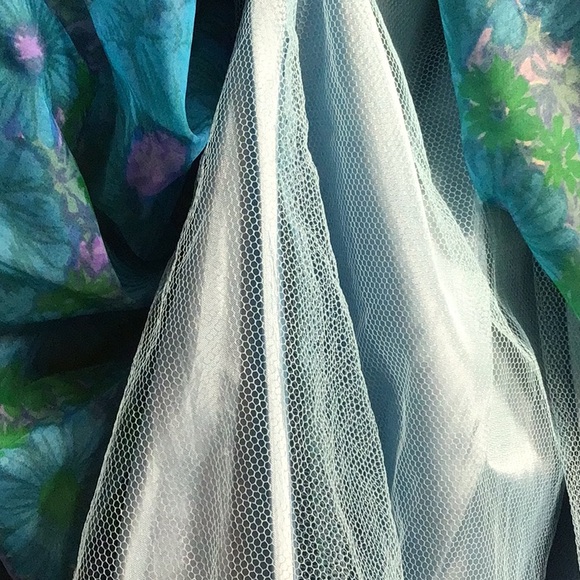 Vintage 1950s formal blue floral dress size 9 in excellent condition - Picture 11 of 12